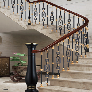 Phổ biến nhất phong cách hiện đại tùy chỉnh nhôm cầu thang lan can cho biệt thự trong nhà thép sắt cầu thang phần nhựa lan can - Product Image 3