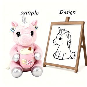 सोफा तकिया जन्मदिन तनाव राहत गले गुड़िया सुपर नरम प्यारा कार्टून गुलाबी यूनिकॉर्न प्लग टॉय - Product Image 1