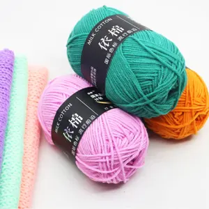 wholesale 4ply soft 100% cotton yarn milk cotton yarn crochet baby yarn for hand knitting