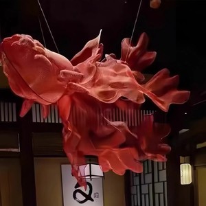 Décorations de mariage artisanales en organza ajouré, poissons rouges et carpes koï, ornements suspendus pour vitrine de centre commercial, installations artistiques - Product Image 6