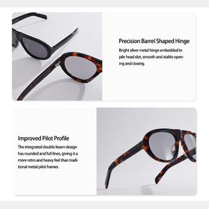Bulk Wholesale 2026 Trendy Oversized Acetate Sunglasses Custom Logo UV400 Protection Chunky Pilot <b>Eyewear</b> Manufacturer - Product Image 6