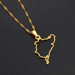 Collar con Colgante de <span class=keywords><strong>Circuito</strong></span> de Nurburgring, Joyería Minimalista Popular de Inspire Jewelry, Chapado en Oro de 18K, Joyería de Automovilismo, Pista de <span class=keywords><strong>Carreras</strong></span> - Product Image 2