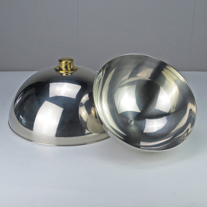 Coperchio a Cupola in Acciaio Inox Dorato Rinforzato per Piatti da Ristorante con Manico - Product Image 4