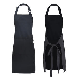 Wholesale Waterproof Restaurant Kitchen Cooking Apron with logo Custom Cotton Polyester Man Woman Black Blank <strong>Bib</strong> - Product Image 2