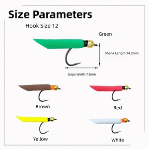 Cabeza de cobre espuma <span class=keywords><strong>Ninfa</strong></span> mosca mano atada señuelo de pesca con mosca cebo artificial <span class=keywords><strong>para</strong></span> trucha y salmón - Product Image 2