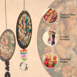 Cattura Sole in Vetro Colorato e Cristallo Art Déco con Uccelli, 16 cm, Ornamento da Appendere alla Finestra, Decorazione per la Casa, Regalo per la Festa della Mamma - Product Image 3