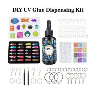Kit de Bijoux DIY en Résine UV Faits Main – Époxy Cristal Transparent Premium à Durcissement Rapide, Moules en Silicone pour Pendentifs, Boucles d'Oreilles, Porte-clés et Feuilles Métalliques - Product Image 3