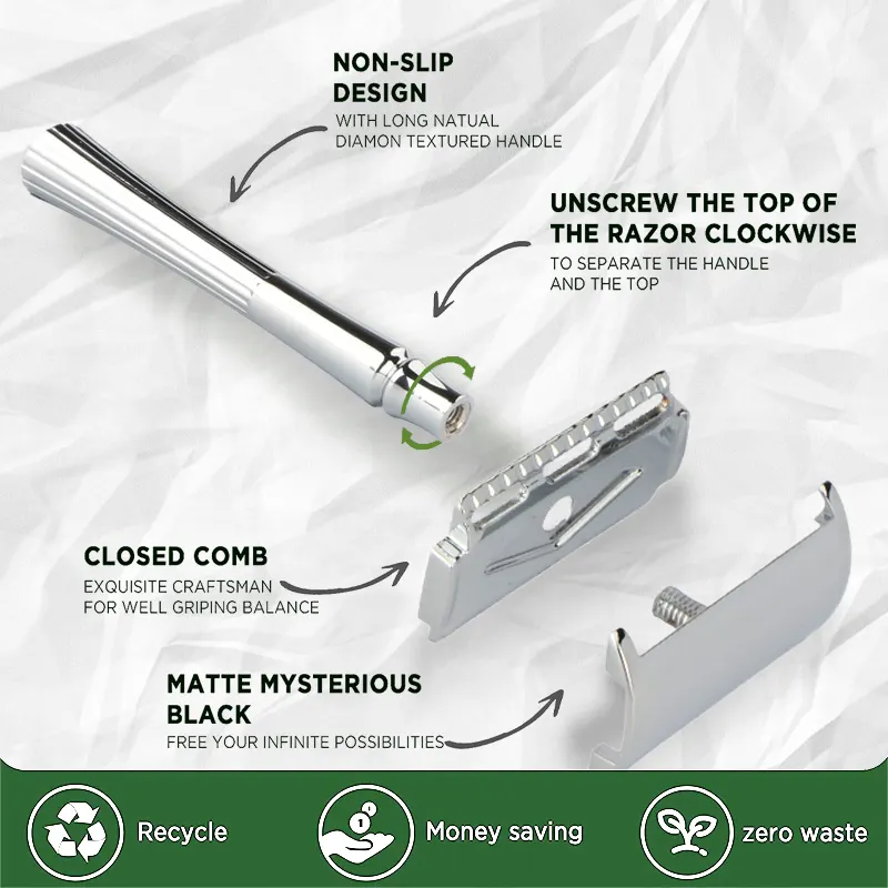 Safety Razor Double Edge Blade Metal Reusable Shvaing Razor For Men Women