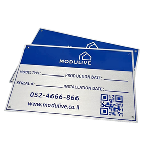 <span class=keywords><strong>Plaque</strong></span> signalétique en aluminium gravée sur mesure pour équipement <span class=keywords><strong>de</strong></span> machine Gravure gravée aluminium brossé peint en bleu - Product Image 6