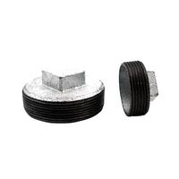 Bouchon en fonte malléable galvanisé JTH, filetage BSP mâle, pour plomberie basse pression, tête usinée, raccords de tuyauterie