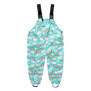 Niño niños niñas lluvia <span class=keywords><strong>de</strong></span> dinosaurio pantalones a prueba <span class=keywords><strong>de</strong></span> viento impermeable lodo mono ropa peto para exteriores Pantalones - Product Image 3