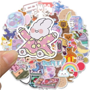 50 pz ragazza carina orso Kawaii Graffiti adesivi valigia casco portatile adesivo in vinile impermeabile - Product Image 4