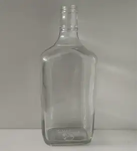 平板酒瓶威士忌伏特加酒瓶600毫升，带软木塞盖
