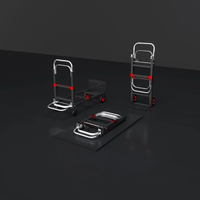 Chariot utilitaire pliable en aluminium 2 en 1, capacité de charge de 300 lb, pour déplacer les bagages et les boîtes