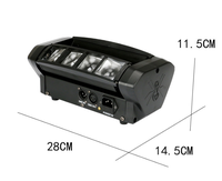 Mini projecteur LED Spider 8x3W RGBW à tête mobile, activé par le son, contrôle DMX-512, éclairage stroboscopique, faisceau lumineux, indice de protection IP33, 50 000 heures
