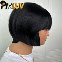 Perruque courte bob droite en cheveux humains, sans colle, vente en gros, fournisseurs de perruques en cheveux humains, cheveux vietnamiens bruts, perruque fabriquée à la machine