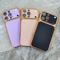 Étuis pour iPhone 15 Pro Max, deux en un, avec insert en cuir, tendance, Fundas Para Celular, étuis pour téléphone portable