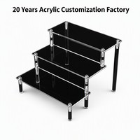 Présentoir Contemporain Simple en Acrylique Transparent pour Figurines, Desserts, Collections, Cosmétiques - Montage Facile - Vente en Gros