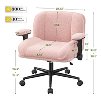 Chaise de bureau ergonomique à assise croisée avec accoudoirs rabattables et roulettes, chaise moderne à dossier croisé avec support lombaire intégré à coussin d'air dynamique