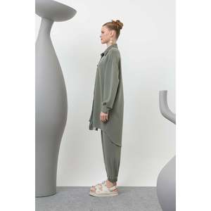 Costume pour femme avec détails de bordure et de rayures - 14297TKS - KHAKI - Product Image 4