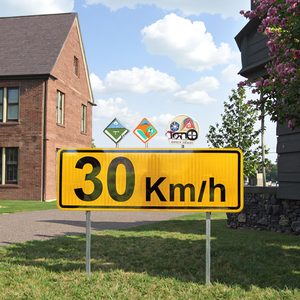 Road <strong>Sign</strong> <strong>Speed</strong> <strong>Limit</strong> Warning Reflective Warning Signs Thickened Aluminum Plate Custom Model - Product Image 2