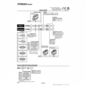 Vanne de commande d'électrovanne VFR6210-4DZ-10 SMC Pneumatics - Product Image 1