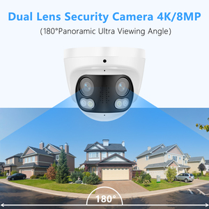 Caméra IP Turret PoE 4MP à double objectif panoramique 180° avec détection humaine IA, boîtier métallique intégral, compatible Hik pour extérieur - Product Image 3