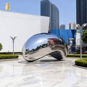 RELONG Célèbre <span class=keywords><strong>sculpture</strong></span> de porte nuage en acier inoxydable polie miroir personnalisée pour la décoration de places publiques - Product Image 3