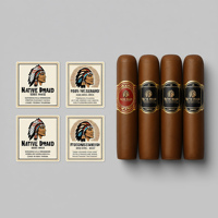 Étiquettes personnalisées en vinyle écologique pour cigares avec logo en feuille d'or gaufrée, options de bague et de bande de haute qualité