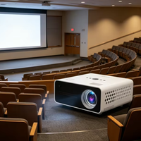 Projecteur intelligent Android HT22 blanc, projecteur de cinéma maison 4K Ultra HD avec télécommande