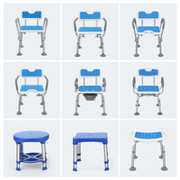 Siège de toilette et tabouret de douche double usage pour personnes âgées, design moderne, capacité 150 kg, finition mate ; transforme les toilettes à la turque en toilettes à la turque ou à la siège.