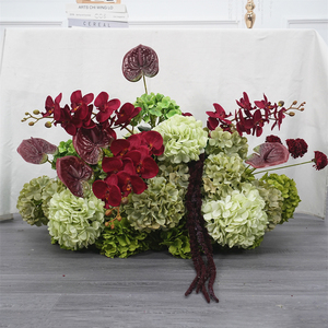 Nueva Decoración de Boda, Plantas Verdes Artificiales, Arreglo Floral de Seda para el Pasillo - Product Image 1
