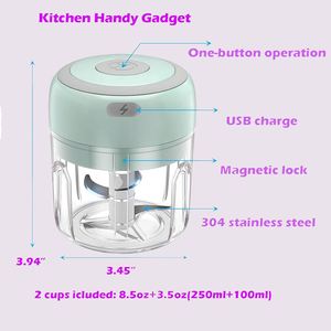 Electric Multifunctional Kitchen Food Chopper Mini Garlic Masher Crusher USB Portable <b>Vegetable</b> Chopper Stainless Steel - Product Image 2