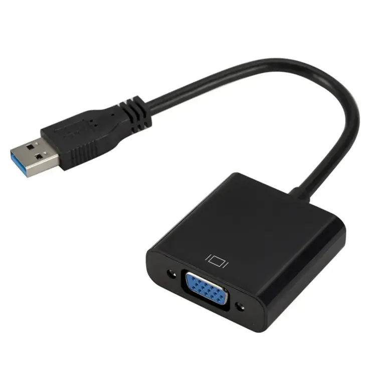 3.0 USB เป็น VGA อะแดปเตอร์การ์ดแสดงผลภายนอกตัวแปลงการแสดงผลแบบหลายจอสำหรับแล็ปท็อปพีซีจอโปรเจคเตอร์ HDTV