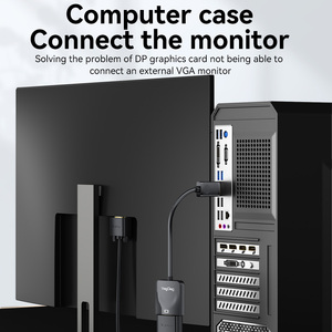Câble <span class=keywords><strong>DisplayPort</strong></span> vers <span class=keywords><strong>VGA</strong></span> Port d'affichage de l'ordinateur portable vers <span class=keywords><strong>VGA</strong></span> du moniteur projecteur Adaptateur plaqué or Adaptateur DP vers <span class=keywords><strong>VGA</strong></span> 1080P - Product Image 4