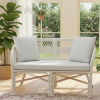 Sofá de Dos Plazas TAFANO, Relleno de Espuma, Cómodo, Moderno, de Madera y Ratán, Diseño Clásico Asiático, Ideal para Hoteles, Apartamentos y Villas en Indonesia
