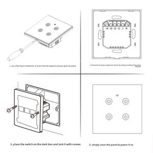 Interruptor de Pared Táctil Inteligente WiFi y RF SIXWGH, 1/2/3/4 Canales, Compatible con Alexa y Google Home, Cable Neutro Opcional, Certificado CE/RoHS - Product Image 2