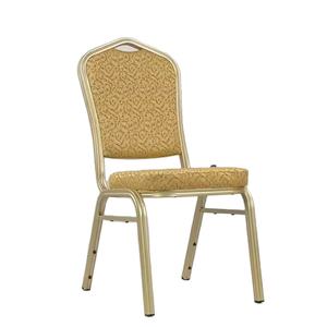 Chaise en alliage d'aluminium de luxe à cadre doré marron de haute qualité siège souple pour chaise de dîner de banquet - Product Image 1