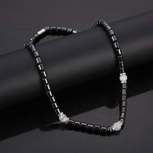 Collana a Catena Ematite Con <span class=keywords><strong>Terapia</strong></span> Magnetic Per <span class=keywords><strong>La</strong></span> Guarigione Perline Di Gioielli Perlacei Diamante Hip Hop Collar Cadena - Product Image 2