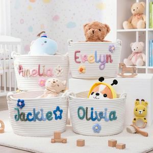 Cesta de Algodón Personalizada para Bebé con Nombre, Recuerdo para Recién Nacido, Almacenamiento para Guardería - Product Image 3