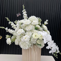 Boule de fleurs artificielles personnalisée PPS, blanche, pour centre de table de mariage, décoration de table pour événements de mariage