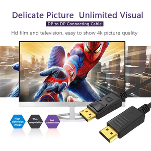 Xput ABS carcasa 4K 60Hz 1080P 12V DP <span class=keywords><strong>Cable</strong></span> de alta velocidad PVC para HDMI DP <span class=keywords><strong>Display</strong></span> <span class=keywords><strong>Port</strong></span> 1,2 <span class=keywords><strong>Cable</strong></span> macho para Monitor REPRODUCTOR DE DVD negro - Product Image 3