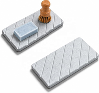 Tapis absorbant à séchage rapide CC, organiseur de robinet, plateau en pierre pour savons et produits de toilette, et plantes, gris, 8,3" x 4" pour éponge