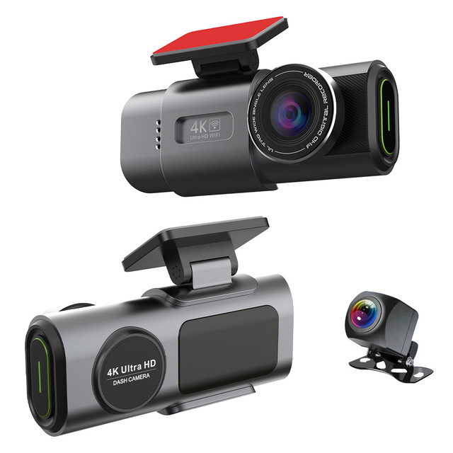 4K +1080P Vehicle Mini Car Dash Cam With Dual Lens Front and Rear Dash Cam Camera Car Smart Recording DVR Driving