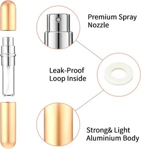 Flacon pulvérisateur de parfum portable en aluminium avec pompe, rechargeable, 3 ml/5 ml, format voyage, atomiseur transparent - Product Image 2