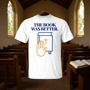 Camiseta con la frase: "El libro era mejor" - Lectura de las Sagradas Escrituras, Regalo Cristiano de Confianza - Product Image 3