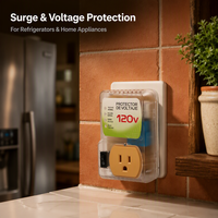 Protector de Voltaje de 120V, 20A, Estándar Americano, Protección Contra Sobrevoltaje y Bajo Voltaje, Protector para TV, Refrigerador y Electrodomésticos