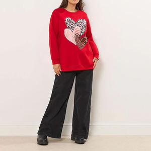 <span class=keywords><strong>Felpa</strong></span> Personalizzata di Alta Qualità Traspirante Anti-Pilling con Grafica a Tre Cuori - Product Image 2