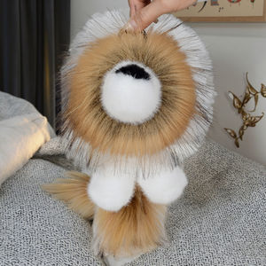 Tren 2025 baru kedatangan kustom boneka singa mewah liontin gantungan kunci Unisex ukuran dapat disesuaikan 11-30cm untuk tas boneka mobil menggunakan PP kapas - Product Image 5