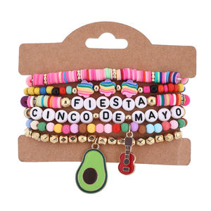 Ensemble de bracelets perlés Cactus Piment Arc-en-ciel pour Festival Mexicain, Joyeux Cinco de Mayo, pour Fête - Product Image 3